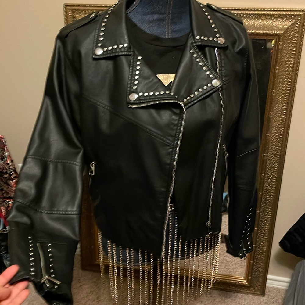 Super Cute Authentic Bebe Medium Leather Biker Ja… - image 1